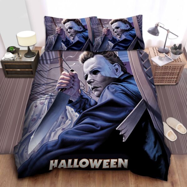 Michael Myers In Halloween Series Painting Bed Sheets Spread Duvet Cover Bedding Set