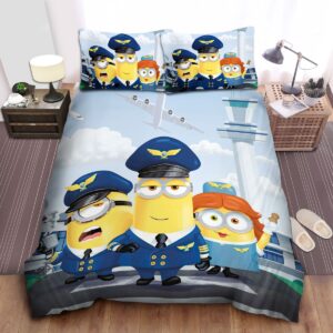 Minion In Despicable Me Minions Cosplaying Bed Sheets Spread Comforter Duvet Cover Bedding Set