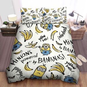 Minion In Despicable Me Minions Powered By Bananas Bed Sheets Spread Duvet Cover Bedding Set