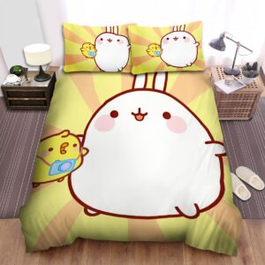 Molang And Chip Having Fun Bed Sheets Spread Duvet Cover Bedding Set