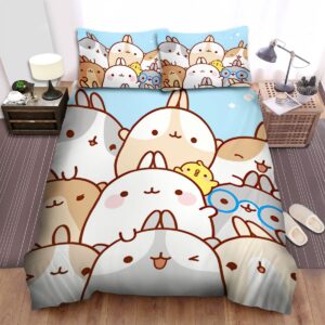 Molang Friendship Day Bed Sheets Spread Duvet Cover Bedding Set