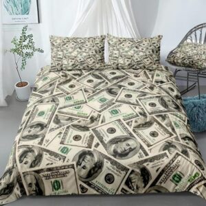 Money Bed Sheets Spread Duvet Cover Bedding Set