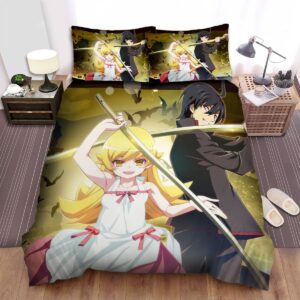 Monogatari Shinobu Koyomi Bed Sheets Spread Duvet Cover Bedding Set