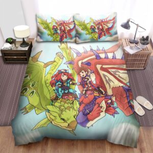 Monster Hunter Stories Rathalos Bed Sheets Spread Duvet Cover Bedding Set