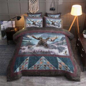 Moose Bed Sheets Spread Duvet Cover Bedding Set