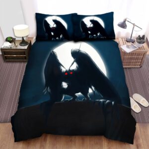 Mothman Silhouette In The Moonlight Bed Sheets Spread Duvet Cover Bedding Set
