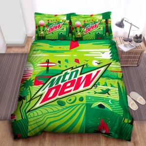 Mountain Dew Green Painting Bed Sheets Spread Comforter Duvet Cover Bedding Set