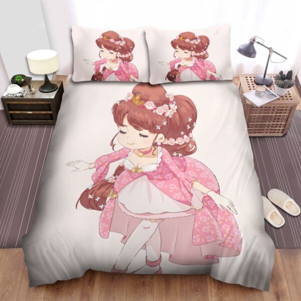 Mr Osomatsu Totoko Yowai In Pink Flower Dress Artwork Bed Sheets Spread Duvet Cover Bedding Set