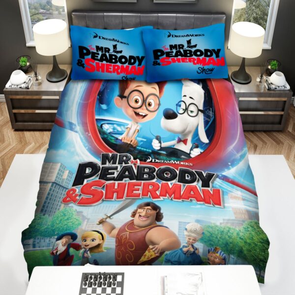 Mr Peabody And Sherman Time Travel Bed Sheets Spread Duvet Cover Bedding Set