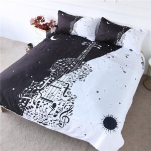 Music Day And Night Violin Duvet Cover Bedding Set