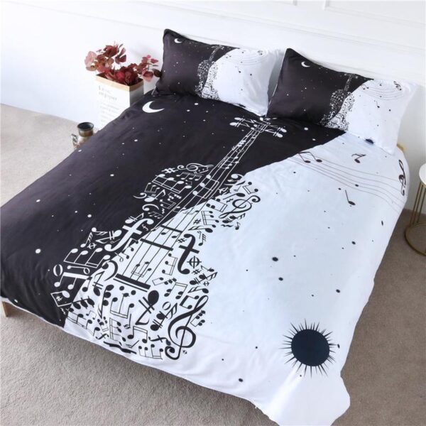 Music Day And Night Violin Duvet Cover Bedding Set