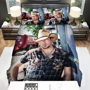 Music Jason Aldean Wearing Tartan Shirt Bed Sheets Spread Duvet Cover Bedding Set