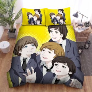 Music John Lennon In The Middle Anime Bed Sheets Spread Duvet Cover Bedding Set