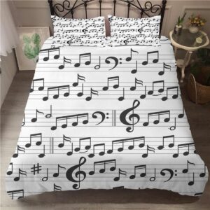 Music Notes Bed Sheets Spread Duvet Cover Bedding Set 1