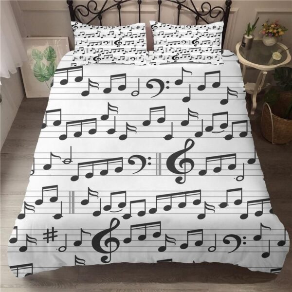 Music Notes Bed Sheets Spread Duvet Cover Bedding Set 1
