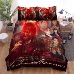 My Chemical Romance Gerard Way Art Images Collage Bed Sheets Spread Duvet Cover Bedding Set