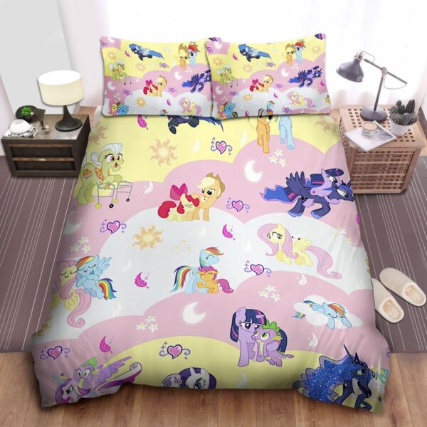 My Little Pony Cute Ponies All Over Pattern Bed Sheets Spread Duvet Cover Bedding Set