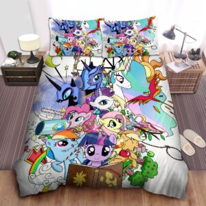 My Little Pony Cute Ponies In Digital Drawing Bed Sheets Spread Duvet Cover Bedding Set