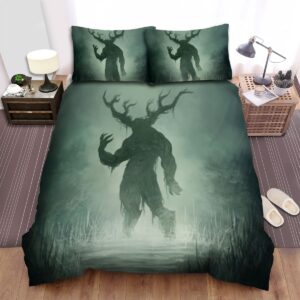 Mysterious Creature Swamp Monster Silhouette Artwork Bed Sheets Spread Duvet Cover Bedding Set