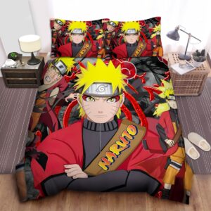 Naruto Clone Jutsu In Sage Mode Artwork Bed Sheet Spread Duvet Cover Bedding Set