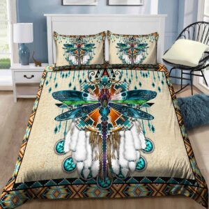Native American Dragonfly Bed Sheets Spread Duvet Cover Bedding Set
