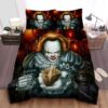 Pennywise From It Behind The Clown Bed Sheets Spread Duvet Cover Bedding Set