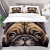Pug Dog Lying Bed Sheets Spread Comforter Duvet Cover Bedding Set