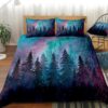 Purple Galaxy Forest Bed Sheets Spread Duvet Cover Bedding Set