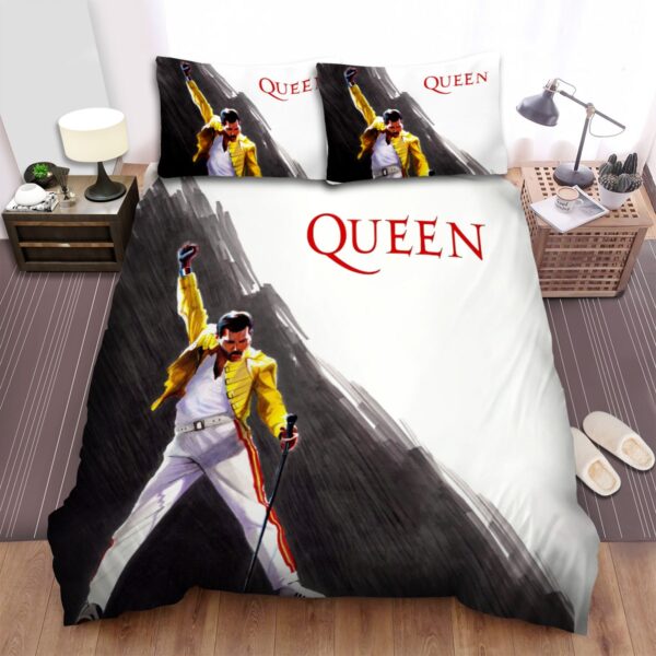 Queen Freddie Mercury Iconic Pose On Stage Bed Sheets Spread Duvet Cover Bedding Set