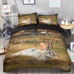 Rabbit Bed Sheets Spread Duvet Cover Bedding Set