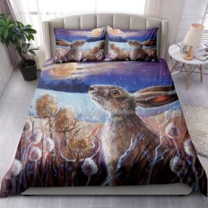 Rabbit Moonlight Bedding Set Bed Sheets Spread Duvet Cover Bedding Set