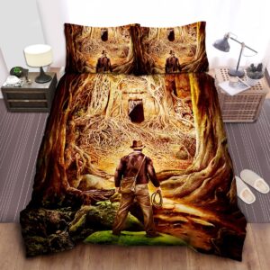 Raiders Of The Lost Ark Indiana Jones In Front Of The Temple Gate Bed Sheets Spread Duvet Cover Bedding Set
