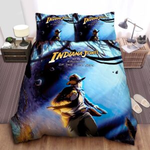 Raiders Of The Lost Ark Indiana Jones Running Away Bed Sheets Spread Duvet Cover Bedding Set