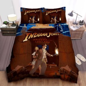 Raiders Of The Lost Ark Indiana Jones Surrounded By Snakes Bed Sheets Spread Duvet Cover Bedding Set