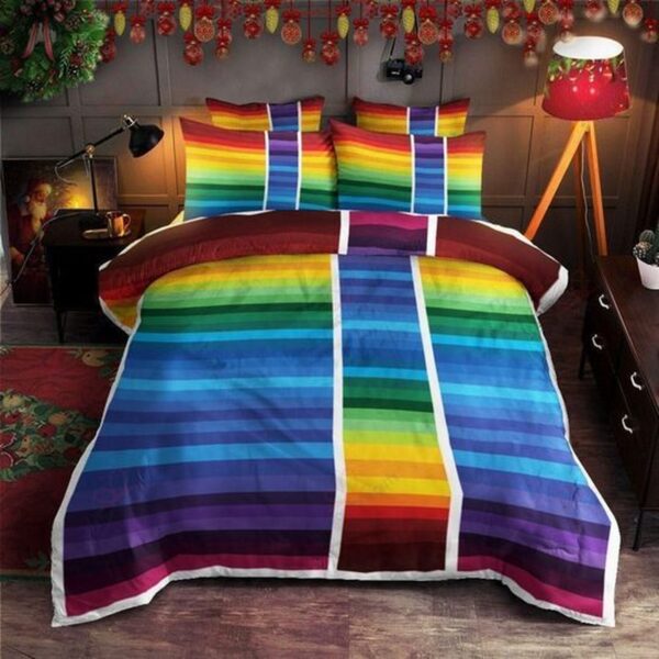 Rainbow Color Pride LGBT Printed Bed Sheets Spread Duvet Cover Bedding Set