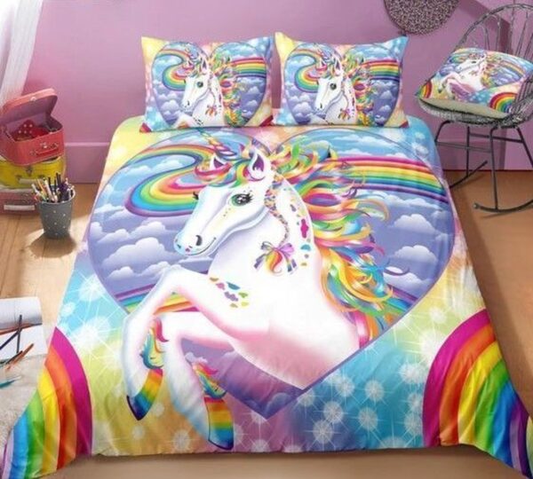 Rainbow Dreamy Unicorn Bed Sheets Spread Duvet Cover Bedding Set Perfect Gifts For Unicorn Lover Gifts For Birthday Christmas Thanksgiving