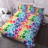 Rainbow Hearts Bed Sheets Spread Duvet Cover Bedding Set