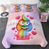 Rainbow Poop Bed Sheets Spread Duvet Cover Bedding Set