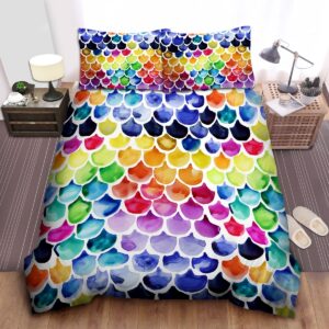 Rainbow Scales Bed Sheets Spread Duvet Cover Bedding Set
