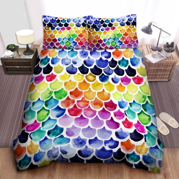 Rainbow Scales Bed Sheets Spread Duvet Cover Bedding Set