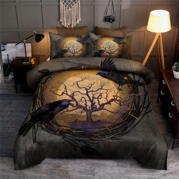 Raven And Tree Of Life Bed Sheets Spread Comforter Duvet Cover Bedding Set