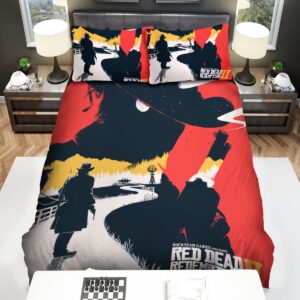 Red Dead Redemption Silhouette Bed Sheets Spread Duvet Cover Bedding Set