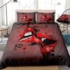 Red Kissing Lips Pattern Bed Sheets Spread Duvet Cover Bedding Set