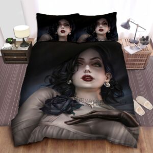 Resident Evil Village Lady Dimitrescu Artwork Bed Sheets Spread Duvet Cover Bedding Set