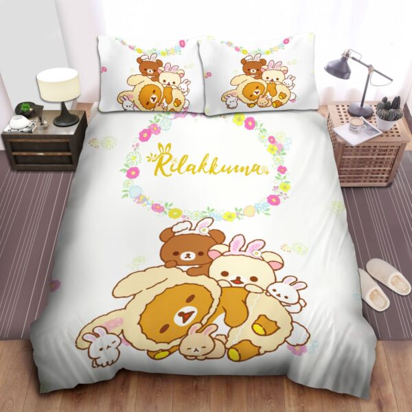 Rilakkuma Meeting Small And Cute Rabbits Bed Sheets Spread Duvet Cover Bedding Set