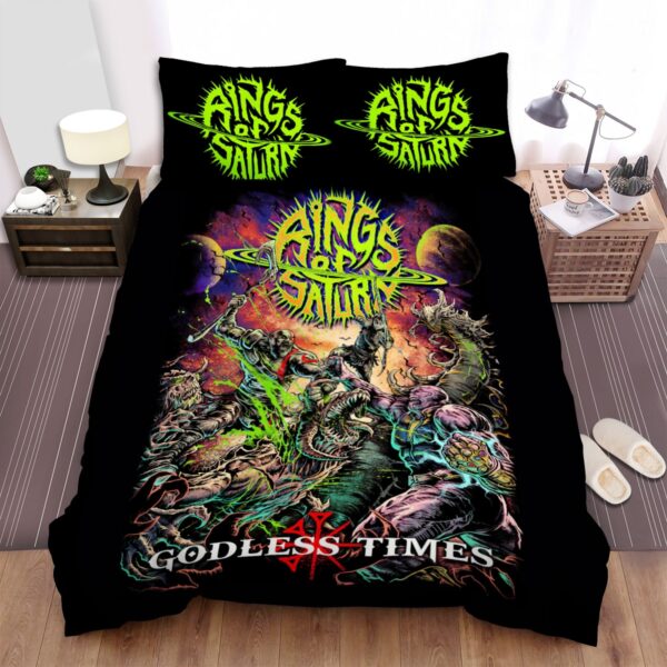 Rings Of Saturn Band Godless Times Album Cover Bed Sheets Spread Duvet Cover Bedding Set