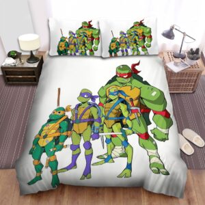 Rise Of The Teenage Mutant Ninja Turtles The Squad Image Bed Sheets Spread Duvet Cover Bedding Set