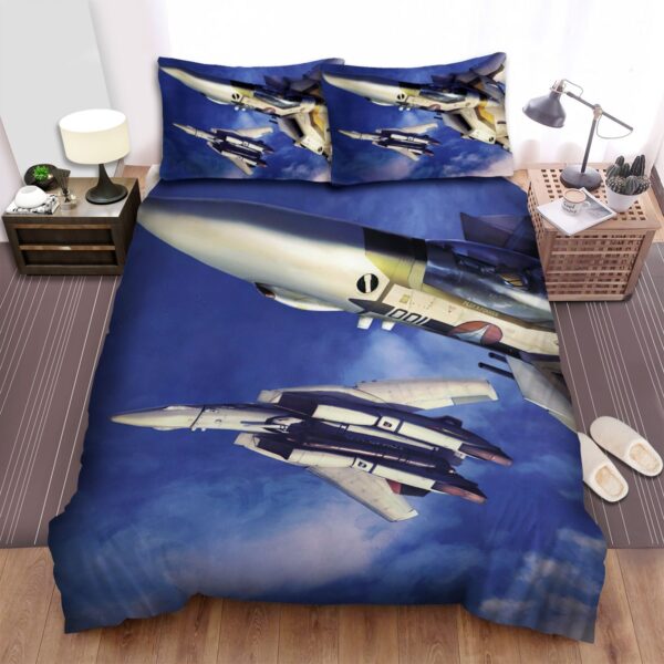 Robotech Flying Planes Robot Sky Bed Sheets Spread Comforter Duvet Cover Bedding Set