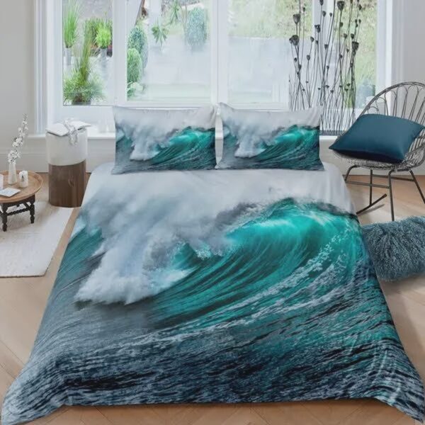 Rolling Ocean Waves Bed Sheets Spread Duvet Cover Bedding Set