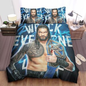 Roman Reigns Will Wreck Everyone Bed Sheet Spread Duvet Cover Bedding Set